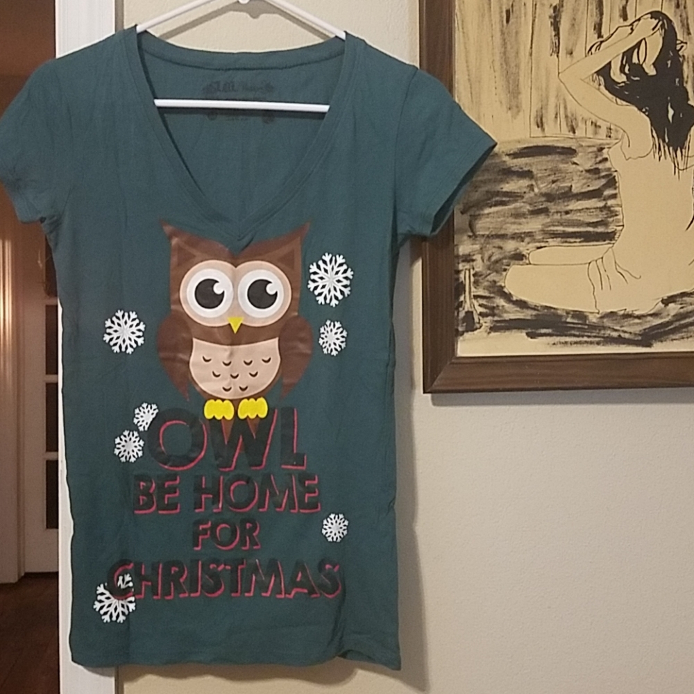 Green Owl Christmas Shirt
